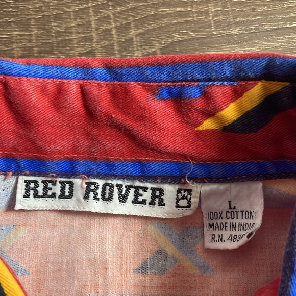 Womens Vintage 90’s Red Aztec Western Button Down Shirt Large by Red Rover - Picture 4 of 8